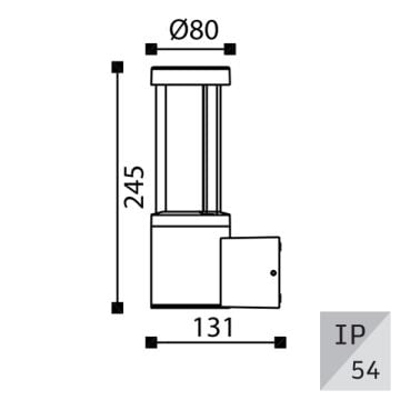 EGGE EG-9100 9 Watt Antrasit Dış Mekan LED Aplik - Gün Işığı (3000K)