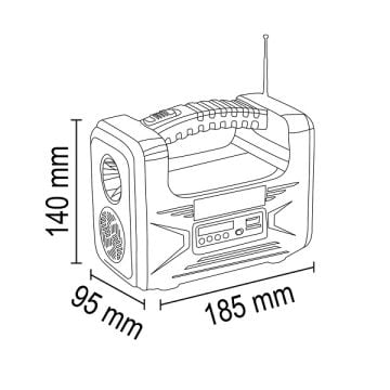 FORLIFE FL-3274 Radyolu 120 Watt Güneş Enerjili Işıldak Pakedi - Beyaz Işık (6500K)