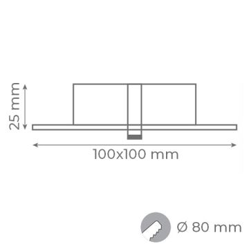 goldX ZE818-PE Prinç Eskitme Kare Spot Kasası