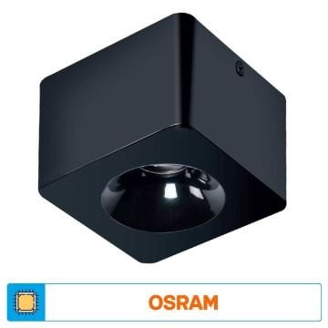 ACK AH12-01111 10 Watt 10x10x6 cm Siyah-Platin Sıva Üstü LED Spot - Metal - Gün Işığı (3000K)