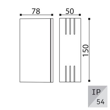 EGGE EG-9210 2x3 Watt Antrasit Çift Yönlü Dış Mekan LED Aplik - Gün Işığı (3000K)