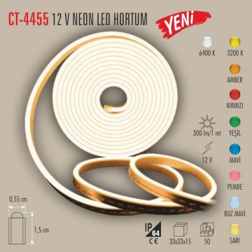 CATA CT-4455-Buz-Mavi 12 Volt Buz Mavi Neon Led (5 Metre)
