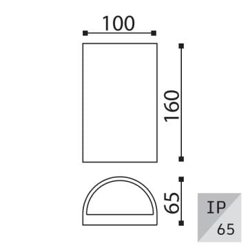 EGGE EG-9220 2x6 Watt Antrasit Çift Yönlü Dış Mekan LED Aplik (CREE LED) - Gün Işığı (3000K)