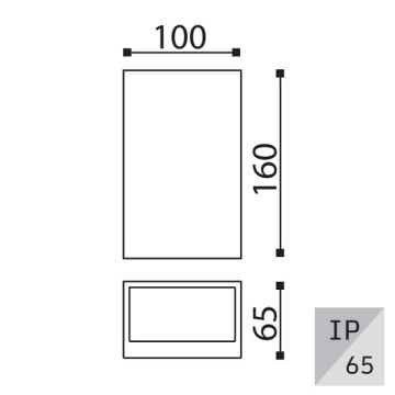 EGGE EG-9215 2x6 Watt Antrasit Çift Yönlü Dış Mekan LED Aplik (CREE LED) - Gün Işığı (3000K)