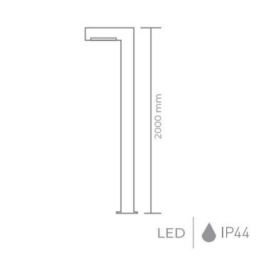 CreaLight AG43-07001 30 Watt 200 cm LED Park & Peyzaj Armatürü - Gün Işığı (3000K) - Metal Gövde