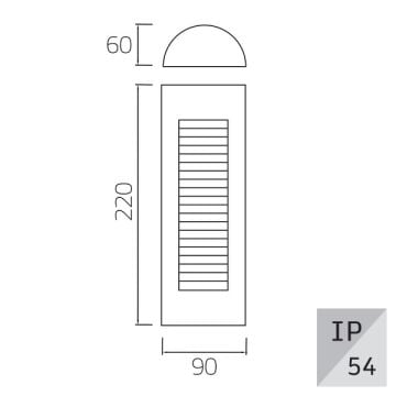 EGGE EG-5560 3 Watt Antrasit Dış Mekan LED Aplik - Gün Işığı (3000K)