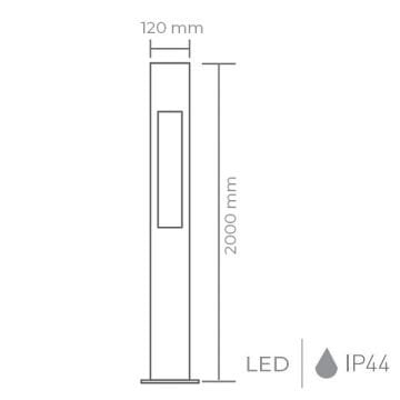 ACK AG43-06001 30 Watt 200 cm LED Park & Peyzaj Armatürü - Gün Işığı (3000K) - Metal Gövde