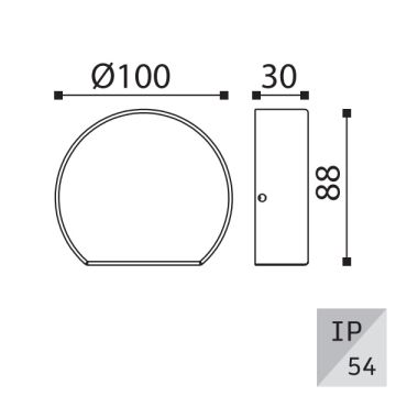 EGGE EG-9420 3 Watt Antrasit Tek Yönlü Dış Mekan LED Aplik - Gün Işığı (3000K)