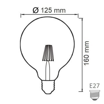 HOROZ 001-037-0006 6 Watt LED Rustik G125 Glop Ampul (Amber)