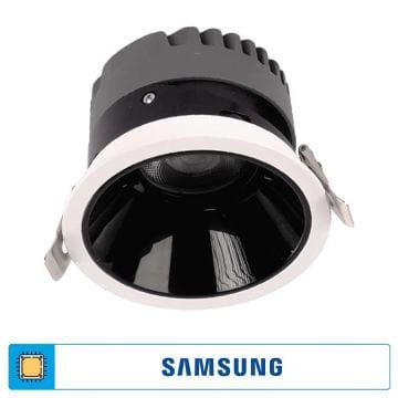 ACK AD10-02110 18 Watt Siyah-Beyaz Sıva Altı Yuvarlak SAMSUNG LED Spot - Ilık Beyaz (4000K)