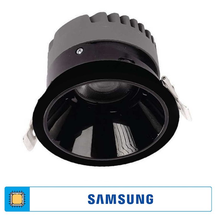 ACK AD10-02111 18 Watt Siyah Sıva Altı Yuvarlak SAMSUNG LED Spot - Ilık Beyaz (4000K)