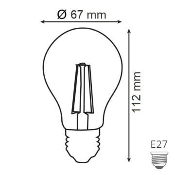 HOROZ 001-015-1012 12 Watt Şeffaf Camlı Dimli Rustik LED Ampul