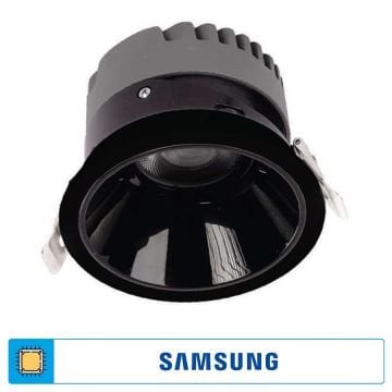 ACK AD10-02131 18 Watt Siyah Sıva Altı Yuvarlak SAMSUNG LED Spot - Beyaz Işık (6500K)