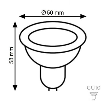 K2 GLOBAL KES049D 5 Watt Dimli GU10 Duylu Mercekli LED Ampul