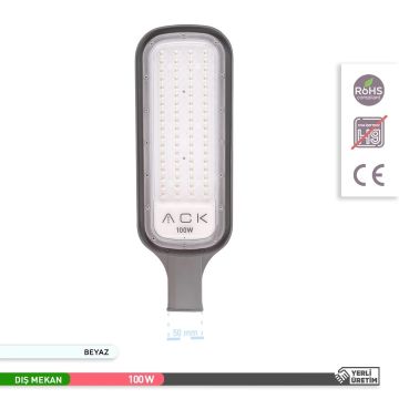 ACK AT41-19130 100 Watt LED Sokak Armatürü - Beyaz Işık (6500K)