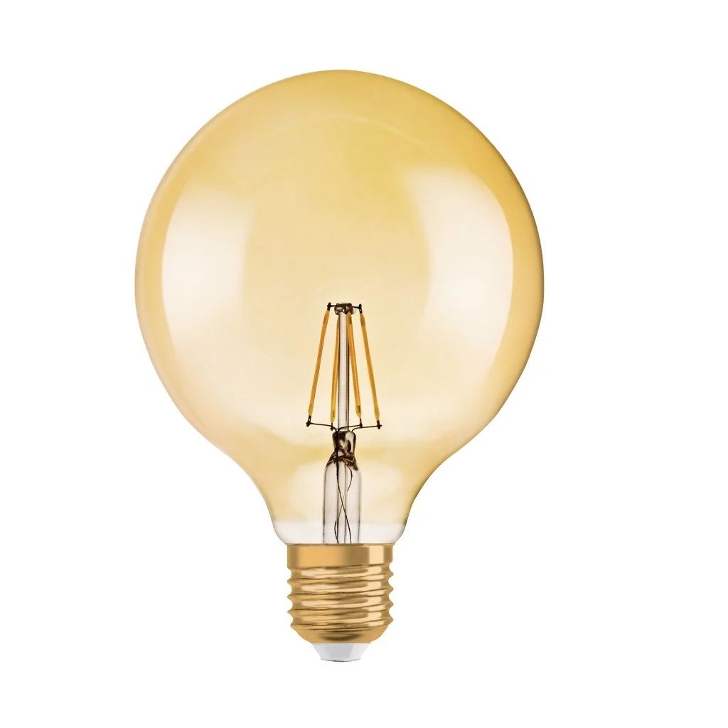 OSRAM 4 Watt Rustik Glop Ampül - Amber (2500K) [Vintage 1906 LED Globe 35 4W/824 E27 Fil Gold]