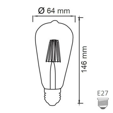 HOROZ 001-029-0006 6 Watt LED Rustik Armut Ampul (Amber)