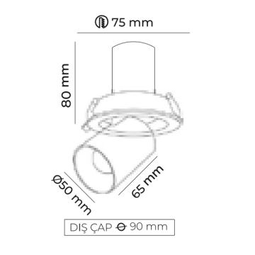 MOLLED MOL5011-1 7 Watt Beyaz-Siyah Kasa Hareketli LED Mağaza Spotu (SAMSUNG/OSRAM LED & EAGLERISE Driver)