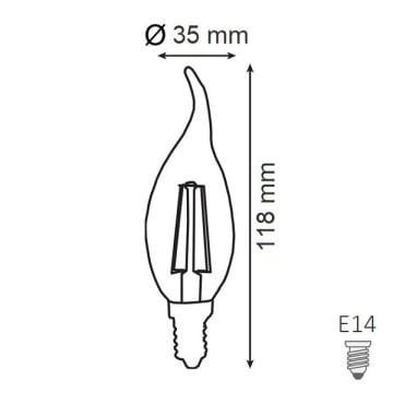 HOROZ 001-014-1006 6 Watt Şeffaf Camlı Dimli Rustik Kıvrık Mum Ampul