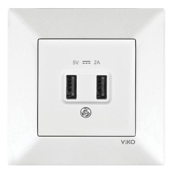 VİKO Karre/Meridian 90967101 5V-2A USB Şarj Prizi [Beyaz]