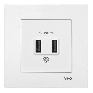 VİKO 90967101 5V-2A USB Şarj Prizi [Beyaz]