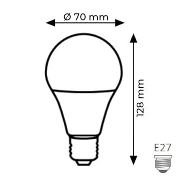 K2 GLOBAL KES187 18 Watt A70 LED Ampul