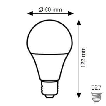 K2 GLOBAL KES123 12 Watt LED Ampul