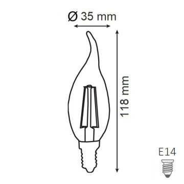 HOROZ 001-014-0004 4 Watt Şeffaf Camlı Rustik Kıvrık Mum Ampul