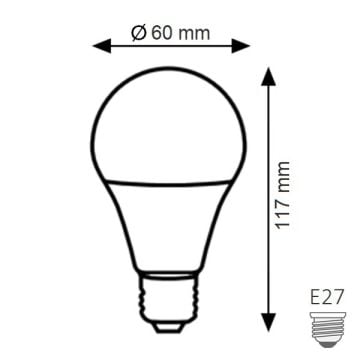 K2 GLOBAL KES171 12 Watt LED Ampul