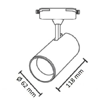 NOAS YL29-0101 PİCASSO Siyah Ray Spot Kasası (GU10 Duylu)