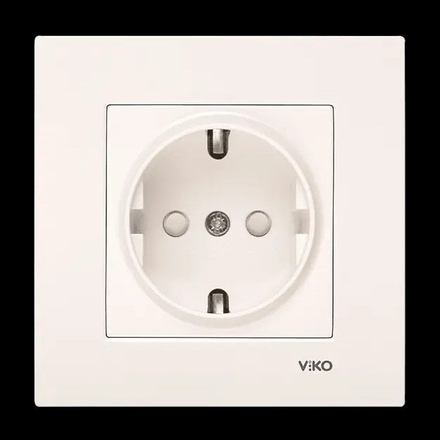 VİKO Karre/Meridian 90967242 Çocuk Korumalı Topraklı Priz [Krem]