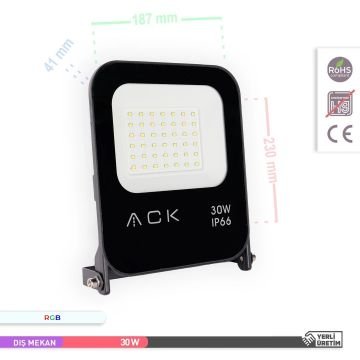 ACK AT62-03092 30 Watt RGB LED Projektör