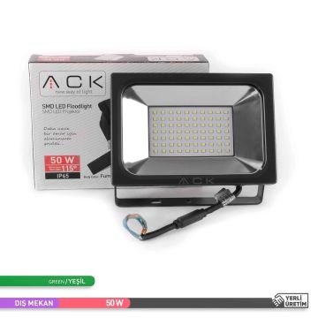 ACK AT61-05052 50 Watt LED Projektör - Yeşil Işık