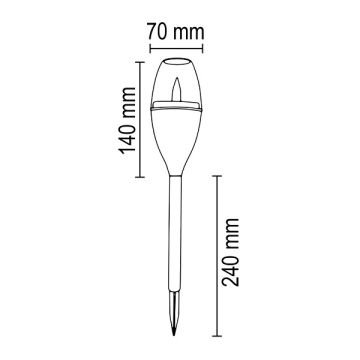 FORLIFE FL-3251 3 Watt Alev Efektli Solar Çim Armatürü