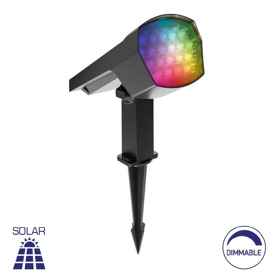 Braytron BG36-00592 12 Watt Kazıklı RGB Solar Çim Armatürü/Duvar Apliği