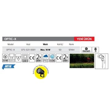 HOROZ 075-021-0001 OPTIC-X Kazıklı Çim Armatürü - Metal - GU10 Duylu
