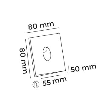 MOLLED MOL7080 3 Watt Beyaz Sıva Altı Kare LED Merdiven Armatürü (Metal)