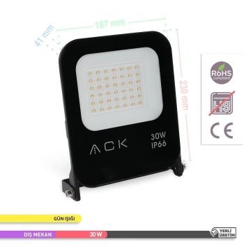 ACK AT62-03002 30 Watt LED Projektör - Gün Işığı (3000K)