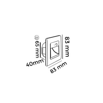 MOLLED MOL9011 1 Watt Gri Kare Sıva Altı LED Merdiven Armatürü - Plastik - Gün Işığı (3000K)