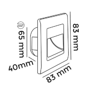 MOLLED MOL9012 1 Watt Beyaz Kare Sıva Altı LED Merdiven Armatürü - Plastik - Gün Işığı (3000K)