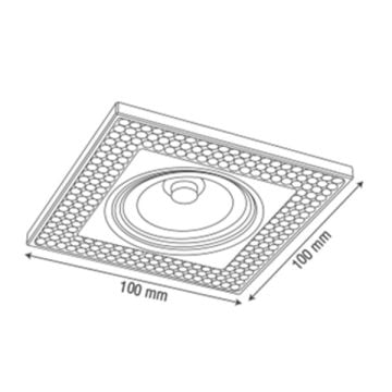 goldX ZE672 Taşlı Krom Kare Spot Kasası