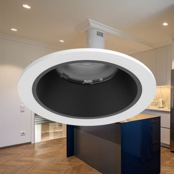 Braytron BD37-00180 10 Watt Beyaz-Siyah Sıva Altı Yuvarlak LED Spot - 3 Işık Renkli (Beyaz + Ilık Beyaz + Gün Işığı)