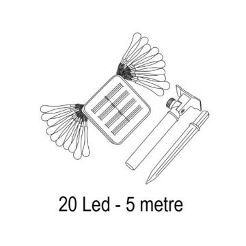 FORLIFE FL-3256 20 Watt 5 Metre 7 Mod Solar Işık Zinciri - Gün Işığı (3200K)