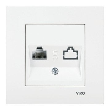 VİKO Karre/Meridian 90967078 Data Prizi (RJ45 CAT6) [Beyaz]