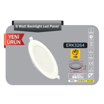 ERKled ERK3264 6 Watt Sıva Altı Yuvarlak LED Panel