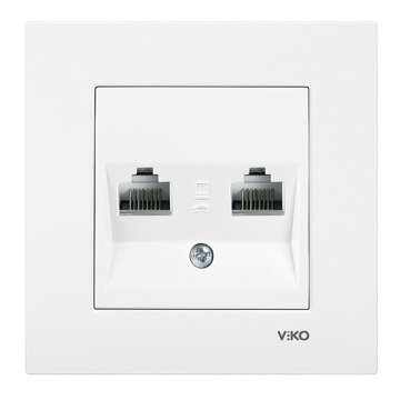 VİKO Karre/Meridian 90967034 İkili Data Prizi (2xRJ45 CAT5E) [Beyaz]