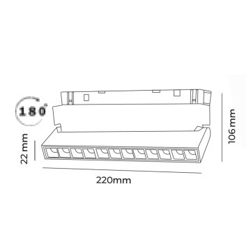 MOLLED MOL6033 12 Watt Lensli Hareketli LED Magnet Armatür (OSRAM LED)