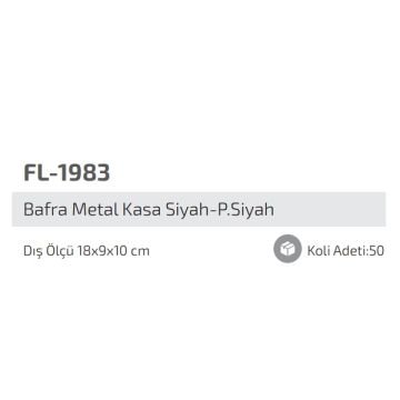 FORLIFE FL-1983 Bafra Siyah-Platin Siyah Sıva Üstü İkili Spot Kasası - Metal