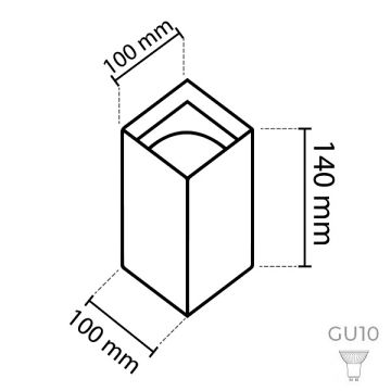 NOAS YL60-9156 VENEDİK 10x10x14 cm Siyah Sıva Üstü Spot Kasası