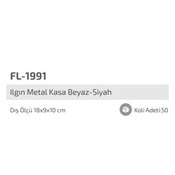 FORLIFE FL-1991 Ilgın Beyaz-Parlak Siyah Sıva Üstü İkili Spot Kasası - Metal